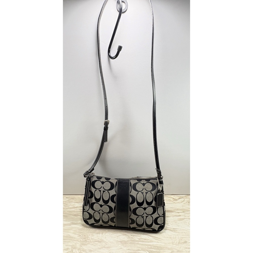 Coach Signature Canvas Crossbody Demi Bag Leather Y2K Style 6338